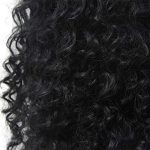 Long Afro Curly Wig with Bangs - Deep Curly Wigs for Black Women, High-Density Synthetic Full Wig in Natural Black