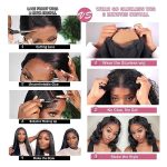 Wear And Go 180% Density Body Wave Lace Closure Bob Wig - 4x4 Glueless Human Hair, Pre Plucked, Ready To Wear - Natural Color 16 Inch