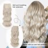20-Inch Long Wavy Clip in Hair Extensions - 4PCS of Thick, Stylish Synthetic Fiber for Women (Light Golden Blonde with White Blonde)