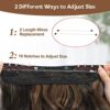 Upgrade Your Look with Halo Hair Extensions – 20 Inch Chestnut Brown with Blonde Highlights, Invisible Wire Hair Extensions for Quick, Natural Wavy Styles