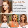 Eyefanniy 12 Inch Brown Bob Wig: Elevate Your Style with 13x4 HD Lace Front Human Hair Wig - Elegant, Comfortable, and Versatile
