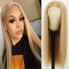 Maycaur's Long Straight Blonde Lace Front Wig – 24 Inch Glueless Hair with Pre Plucked Hairline, Perfect for Fashion Women