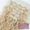 Natural Ash Blonde Magic: LONAI 6PCS Curly 24" Clip In Hair Extensions for Instant Length and Volume - Lightweight and Secure Fit