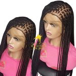 30" Knotless Braided Wig on 13x6 Swiss Lace Front: Realistic Beauty for Black Women