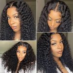 Glamorous Waves Unleashed: ESIWONHAIR Deep Wave Lace Closure Wigs – Brazilian Virgin Beauty (16 Inch)