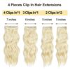 Wavy Clip in Hair Extension Long Blonde Hairpieces