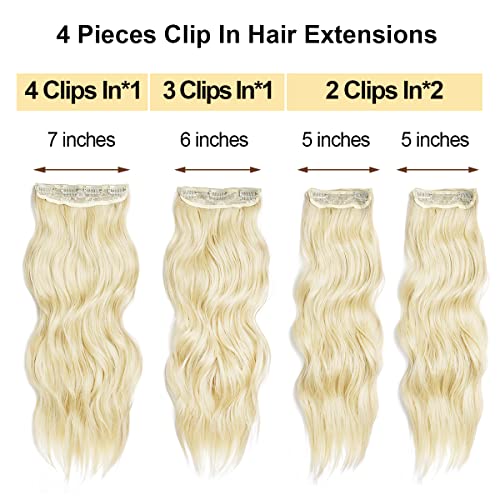 Wavy Clip in Hair Extension Long Blonde Hairpieces