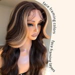 Blonde Ombre Lace Front Wig with Curtain Bangs