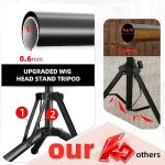 Upgraded Wig Head Stand - Heavy Duty Metal Tripod with Tool Tray for Hairdressing, Cosmetology, and Training