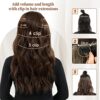 Fliace 20-Inch Clip-in Hair Extensions - Long Wavy Hairpieces in Chocolate Brown for Natural & Soft Blends