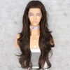 Dark Brown Long Wavy T-Part Lace Front Wig - 26inch