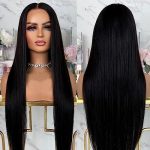 Bold Black Beauty: 22-Inch Long Silky Straight Lace Front Wig for Black Women