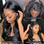 Premium Brazilian Body Wave Lace Closure Wig - 20inch Human Hair for Black Women