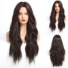 HAIRCUBE Long Dark Brown Wavy Wig - Natural Beauty Enhanced with Lace Front Technology for Comfortable and Stylish Daily Wear