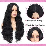 Synthetic Wigs For Black Women Long Black Lace Front Wig 26inch Body Wave