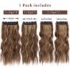 Hair Game with 4Pcs Clip-In Hair Extensions - Effortless Volume and Length in Chocolate Brown Mixed Honey Blonde