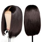 10-Inch Short Bob Wigs - Brazilian Virgin Hair Lace Closure Wigs for Black Women with Natural Color and Pre-Plucked Design
