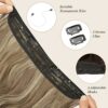 Revolutionary Comfort: Long Wavy Invisible Wire Hair Extension with Enhanced Durability and 2 Integrated Clips