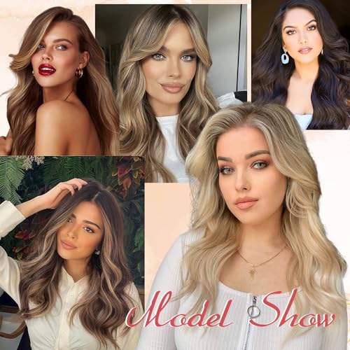 REBECCA STYLE Body Wave Wigs: Embrace Natural Elegance with 13x4 HD Transparent Lace and Heat Resistant Synthetic Fiber in 20 Inch Black-1B Shade