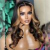 AimeileMiss Lace Front Wigs - Black Wig with 27#Blonde Streak for Natural Beauty and Versatility