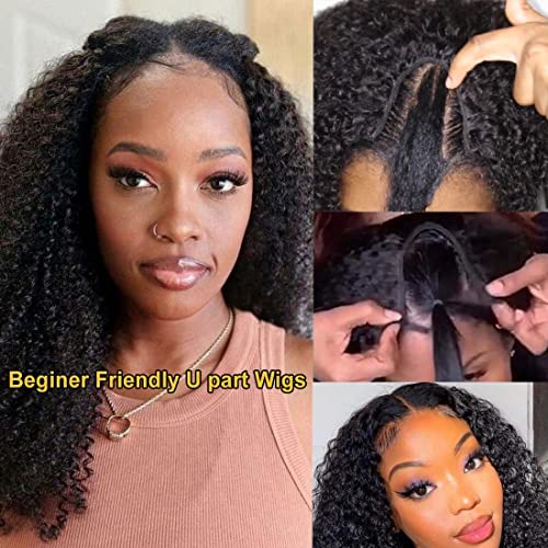 UNICE 10A Afro Kinky Curly U Part Wig – Unleash Your Natural Beauty with 1x4 Inch Leave Out and Scalp Protection