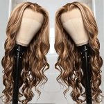 Radiant Honey Blonde Elegance: UNICE 4x4 Lace Closure Body Wave Wig with Highlight Brown Frontal - Effortless Glamour, Natural Beauty