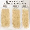 BARSDAR Clip-in Hair Extensions – Instantly Elevate Your Look with 5PCS of Thick, Natural Soft Waves in Buttery Blonde