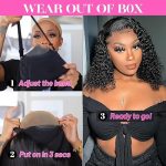 Bob Wig Human Hair Pre Plucked Cut Lace for Beginners 180% Density Upgraded No Glue Water Wave 4x4 HD Lace Closure Wigs for Black Women with Baby Hair Natural Color (14 inch)