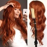 Ginger Orange Loose Wave Wig with Wispy Bangs for Fashion-Forward Women