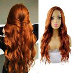 26-Inch Long Wavy Auburn Orange Wig - Natural Copper Waves