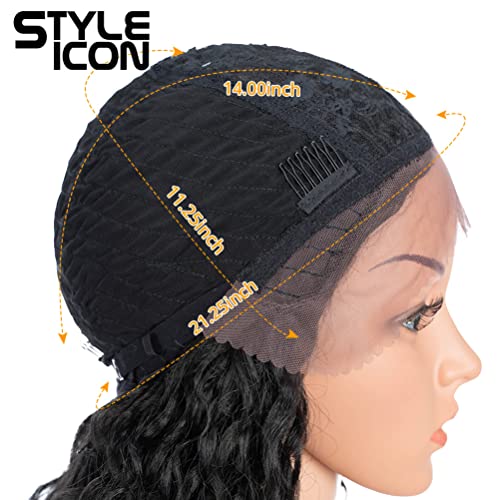 Style Icon Dark Brown Wig - Shoulder Length Ombre Lace Wig with Curly Waves, Middle Part Lace Front Synthetic Wig (13 Inches, 4) - Natural Beauty for Every Occasion 🌈💁‍♀️