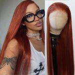 BTWTRY Ginger Brown Synthetic Lace Front Wig - Pre Plucked Natural Hairline for Effortless Style