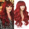 24-Inch Ombre Wine Red Wig - Perfect for Daily Wear