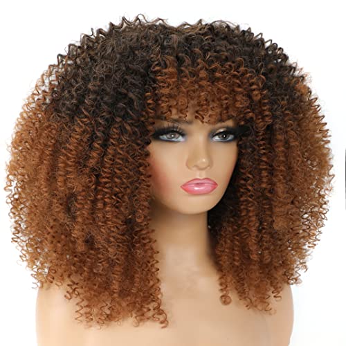 Ombre Brown Curly Wig - Fashionable Synthetic Hair for Stunning Styles