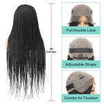 Humistwbiu Double Lace Front Box Braid Wig - Japan-made 36 Inch Knotless Braided Wig with Baby Hair (Color 1B)