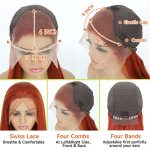 Ginger Elegance Unleashed: 24-Inch Straight Lace Front Human Hair Wig with HD Lace - Perfect for Appointments and Themed Parties