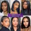Yarmece's 14 Inch Straight Bob Lace Front Wig - 180% Density Brazilian Virgin Human Hair for a Natural Look