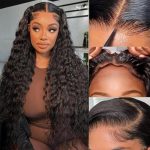 Effortless Elegance: 26 Inch Wear And Go Deep Wave Lace Front Wig - Pre Plucked, Pre Cut, and 180% Density HD Transparent Beauty