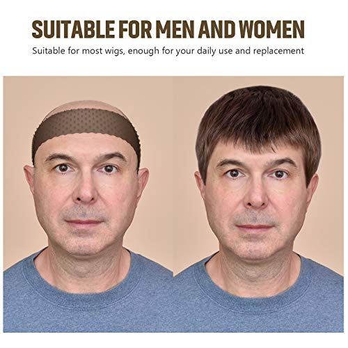 Secure Your Style with 2 Pieces Silicone Grip Wig Bands – Adjustable Non-Slip Wig Headbands for Men and Women