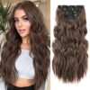 Long Wavy Clip-in Hair Extensions - 20 Inch Soft Synthetic Hairpieces