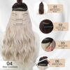 20-Inch Long Wavy Clip in Hair Extensions - 4PCS of Thick, Stylish Synthetic Fiber for Women (Light Golden Blonde with White Blonde)