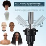 Pink Wig Stand Tripod Upgraded - Adjustable Metal Mannequin Head Stand with Double Locking System for Cosmetology, Hairdressing, and Easy Assembly