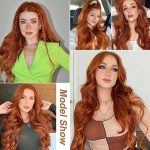 Long Orange Wigs: 26-Inch Ginger Orange Wavy Wig - Heat Resistant and Stylish for Daily Party Use