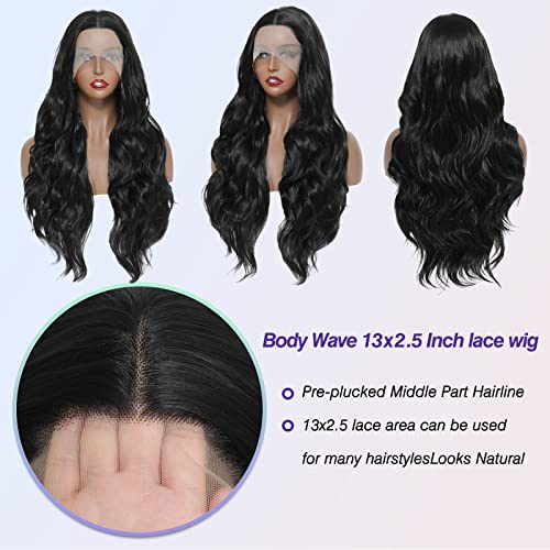 Hair Glueless 13x3 Synthetic Lace Front Wigs - Real Natural Body Wave Wig