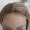 Aisom's Ash Blonde Synthetic Lace Front Wigs – Long Straight Hair, Ombre Blonde with Brown Roots, Perfect for Daily Use