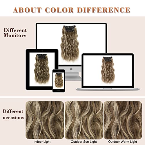 QGZ Clip-in Long Wavy Hair Extensions - 20 Inch Synthetic Marvel for Thicker, Fuller Hair