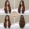 BLONDE UNICORN's Long Wavy Brown Lace Front Wig – Embrace Ombre Elegance and Comfort with Synthetic Hair and Hand-Tied Realism