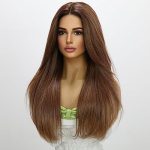 22 Inch Long Brown Wave Synthetic Lace Front Wig - Natural, Stylish, and Heat Resistant