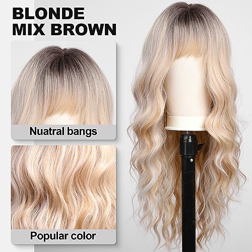 Unlock Effortless Elegance with the 24-Inch Blonde Wig with Bangs - Your Ultimate Companion for Party, Cosplay, and Daily Glam