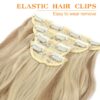 Yacurcur Clip in Hair Extensions - 4PCS of Synthetic Long Wavy Hair in Gorgeous Dirty Blonde, 20 Inches of Volume and Style